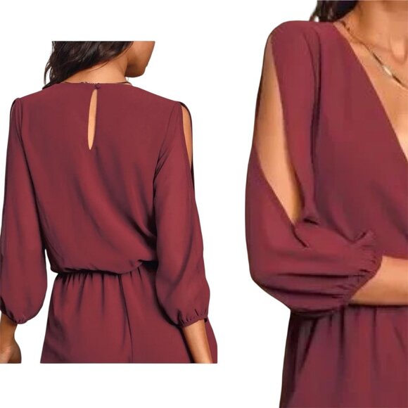 Brand new Lulus Luck & Love 3/4 Sleeve Romper, size medium - Picture 2 of 16